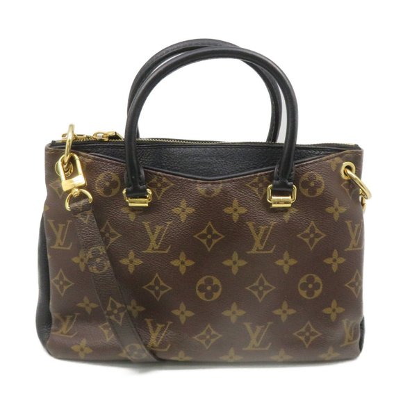 Pallas BB Monogram Canvas Black Shoulder Bag - Picture 1 of 9